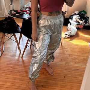 Vici Metallic Silver Joggers